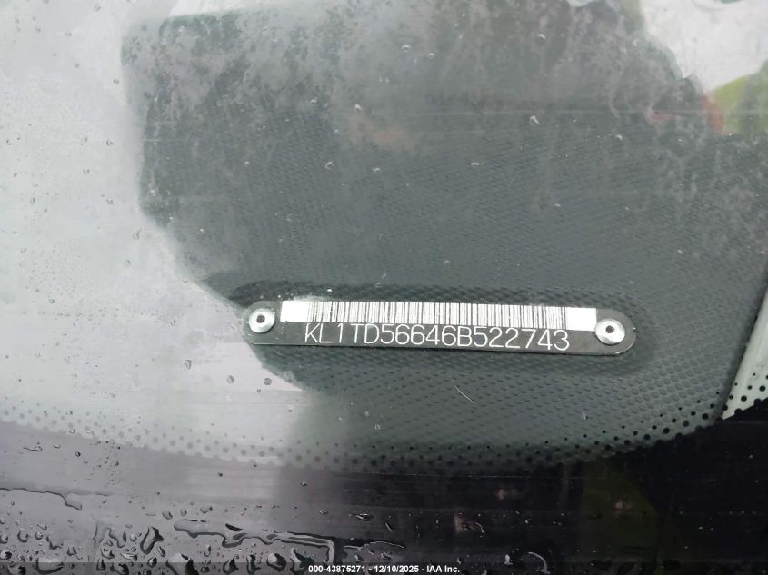 2006 Chevrolet Aveo Ls VIN: KL1TD56646B522743 Lot: 43875271