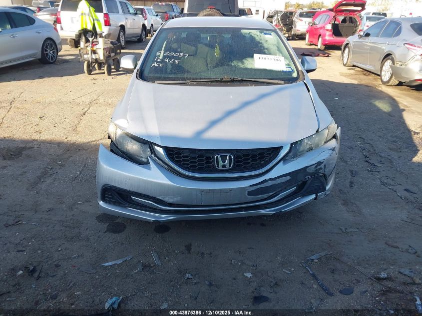 2013 Honda Civic Lx VIN: 19XFB2F54DE051002 Lot: 43875386