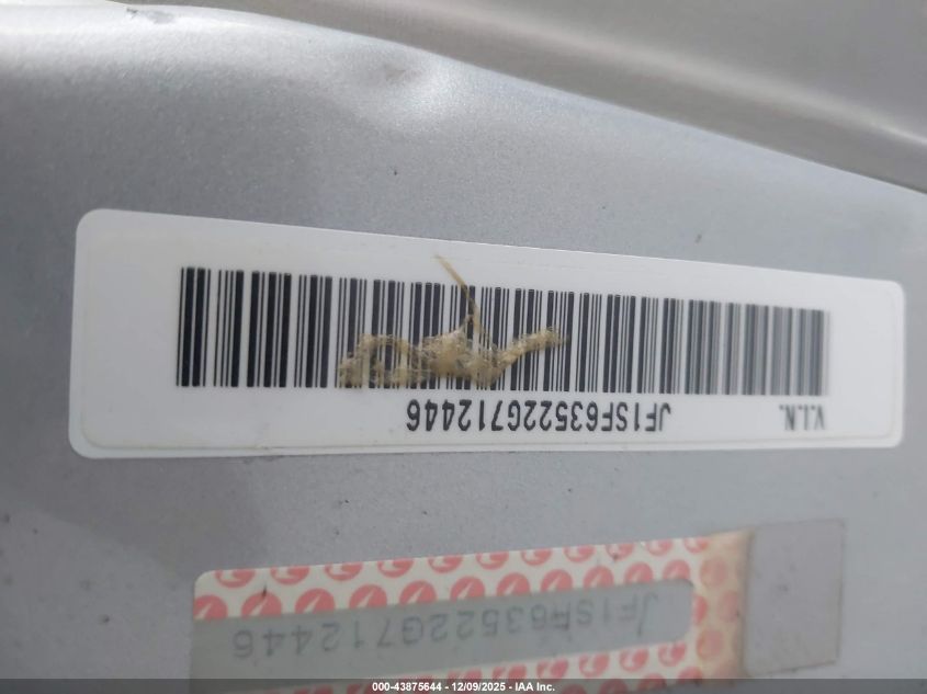 2002 Subaru Forester L VIN: JF1SF63522G712446 Lot: 43875644