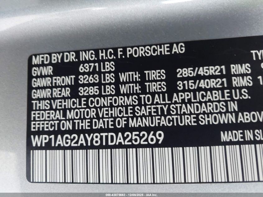 2026 Porsche Cayenne - WP1AG2AY8TDA25269