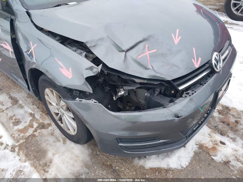 2015 Volkswagen Golf Sportwagen Tsi S 4-Door VIN: 3VWC17AU4FM513355 Lot: 43875684