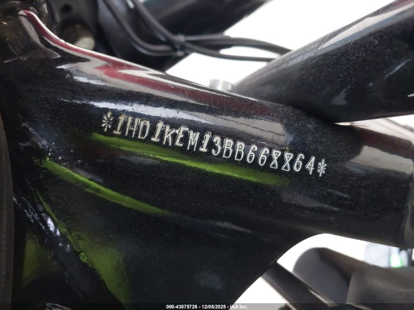 2011 Harley-Davidson Flhtk VIN: 1HD1KEM13BB668864 Lot: 43875726