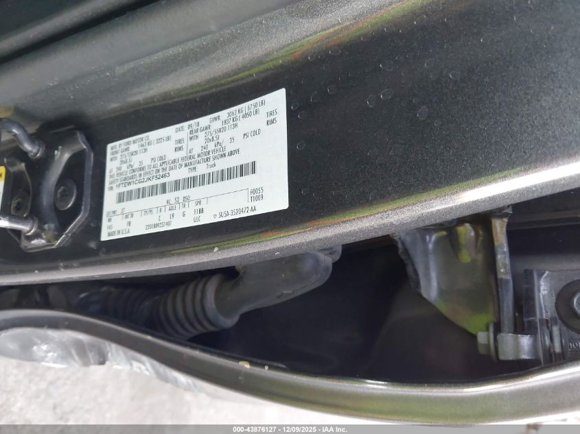 2018 Ford F-150 Xlt VIN: 1FTEW1CG2JKF52463 Lot: 43876127