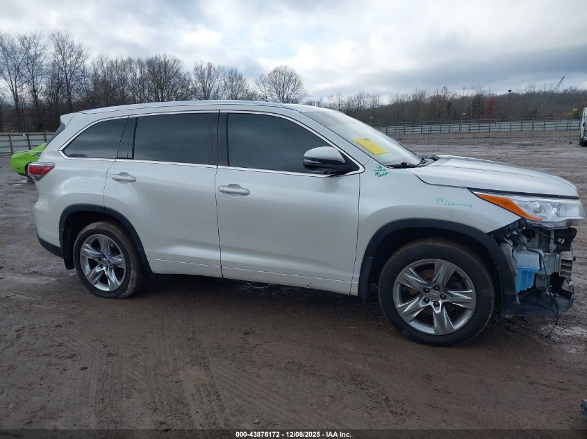 2014 Toyota Highlander Limited V6 VIN: 5TDDKRFH5ES031617 Lot: 43876172