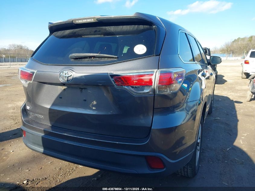 2016 Toyota Highlander Le V6 VIN: 5TDZKRFH0GS168960 Lot: 43876654