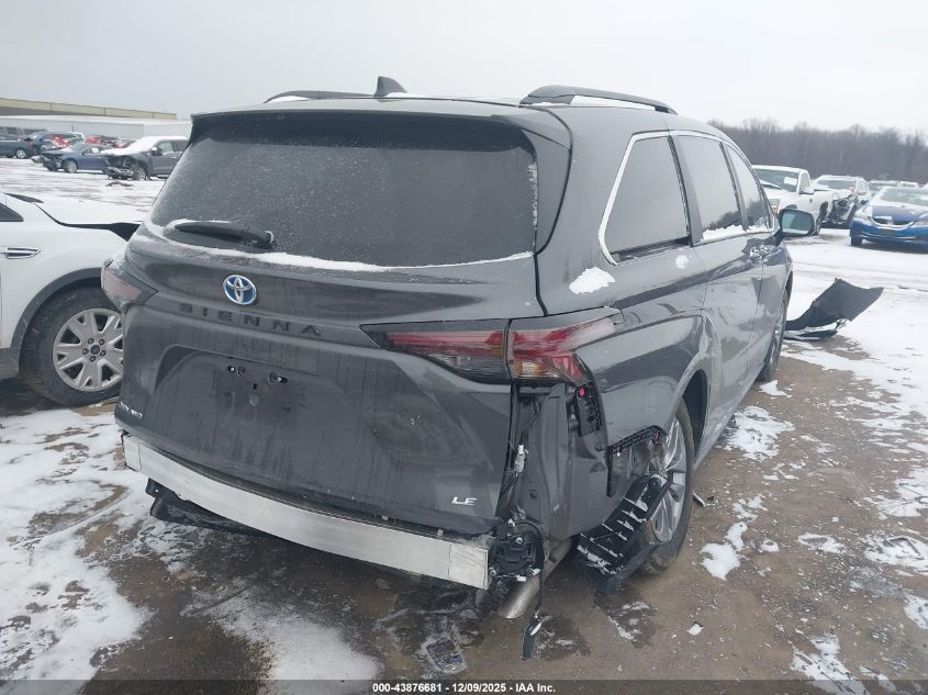 2025 Toyota Sienna Le VIN: 5TDKSKFC4SS212321 Lot: 43876681