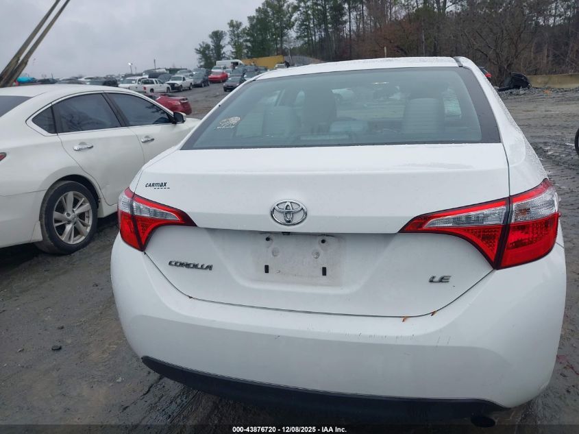 2016 Toyota Corolla Le Plus VIN: 5YFBURHE7GP407959 Lot: 43876720