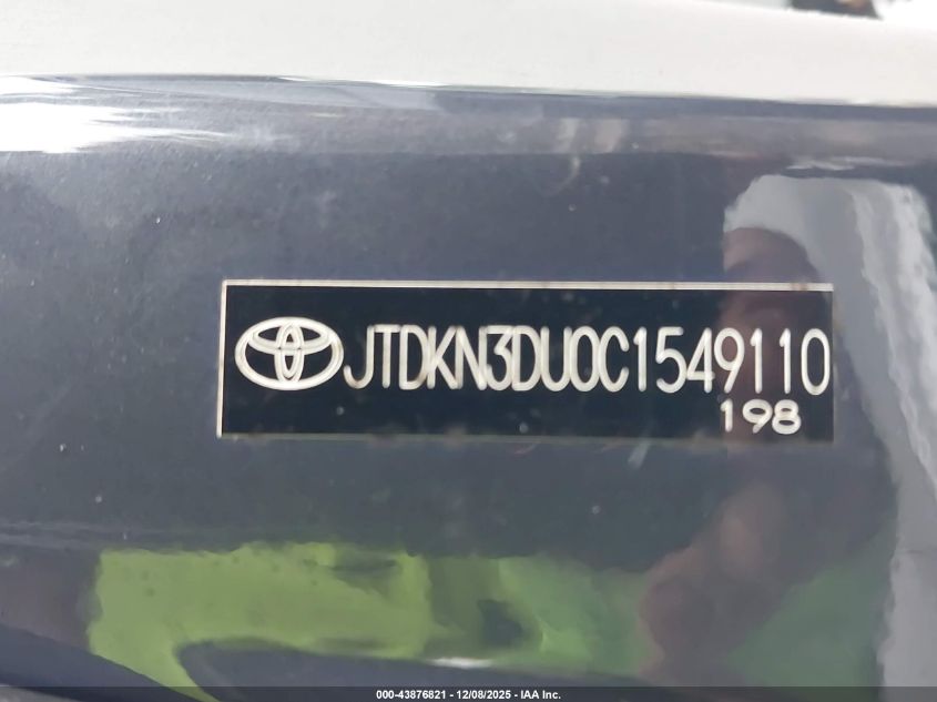 2012 Toyota Prius Three VIN: JTDKN3DU0C1549110 Lot: 43876821