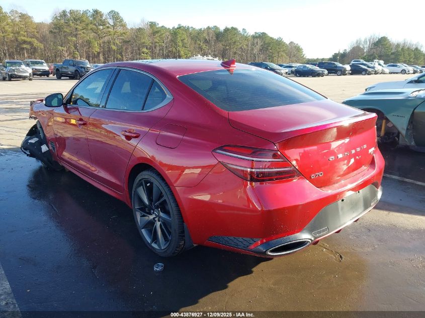 2023 Genesis G70 3.3T Rwd VIN: KMTG54TE0PU133148 Lot: 43876927