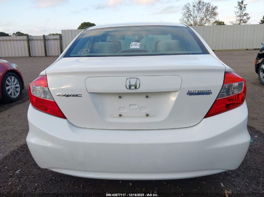 2012 Honda Civic Lx VIN: 2HGFB2F57CH592162 Lot: 43877117