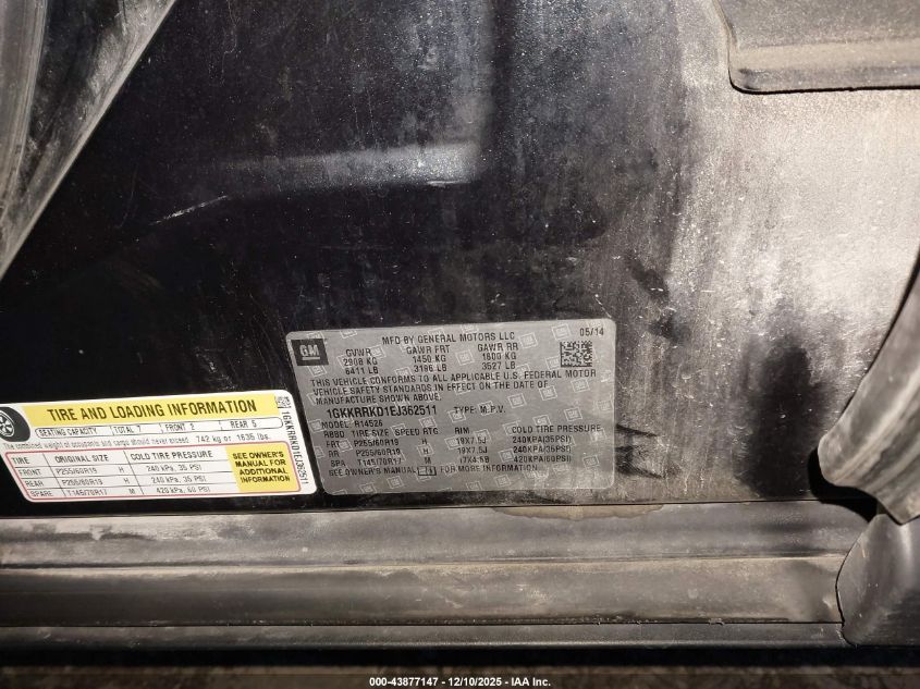 2014 GMC Acadia Slt-1 VIN: 1GKKRRKD1EJ362511 Lot: 43877147