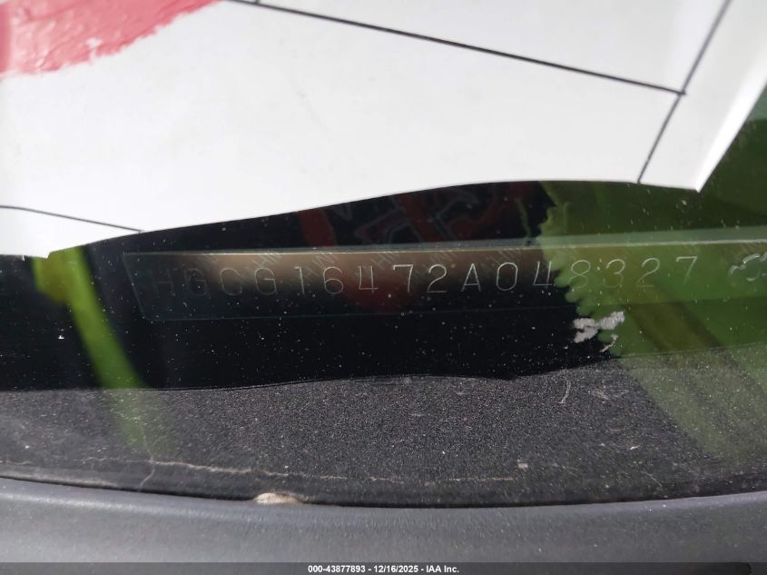 2002 Honda Accord 3.0 Lx VIN: 1HGCG16472A048327 Lot: 43877893