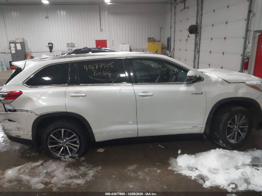 2017 Toyota Highlander Hybrid Xle VIN: 5TDJGRFH9HS036098 Lot: 43877905