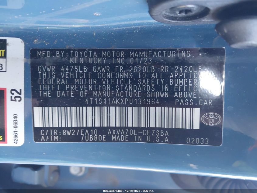 2023 Toyota Camry Se VIN: 4T1S11AKXPU131964 Lot: 43878480