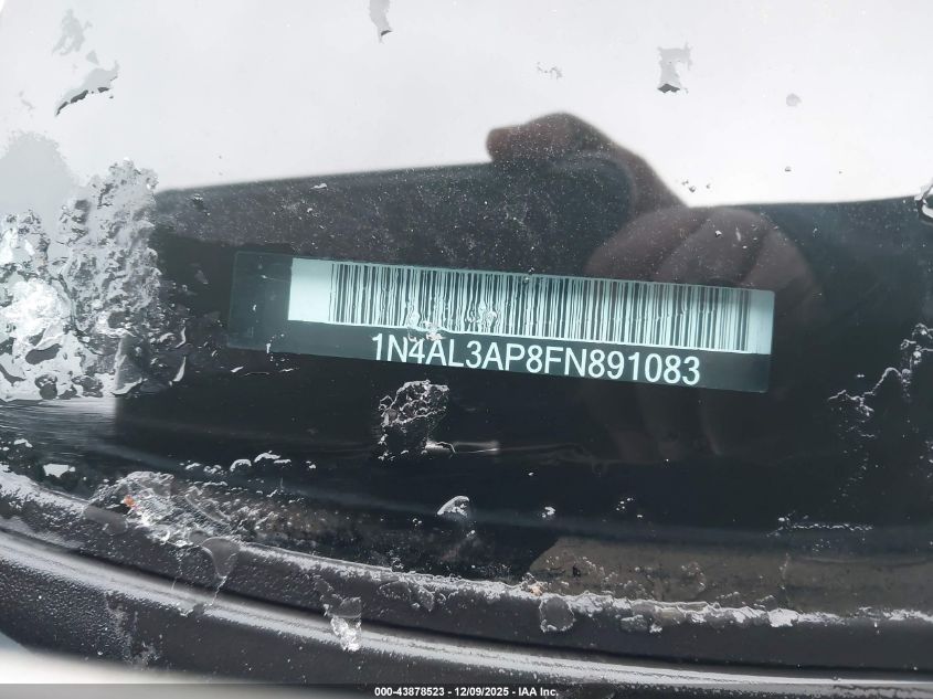 2015 Nissan Altima 2.5/2.5 S/2.5 Sl/2.5 Sv VIN: 1N4AL3AP8FN891083 Lot: 43878523