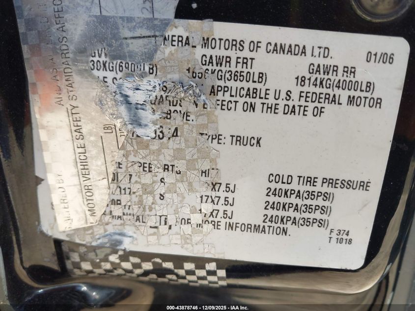 2006 Chevrolet Silverado 1500 Lt3 VIN: 2GCEC13Z061260344 Lot: 43878746