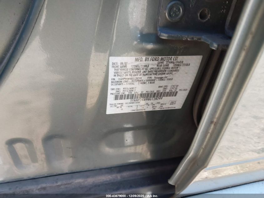 2008 Ford Taurus Sel VIN: 1FAHP24W98G128299 Lot: 43879000