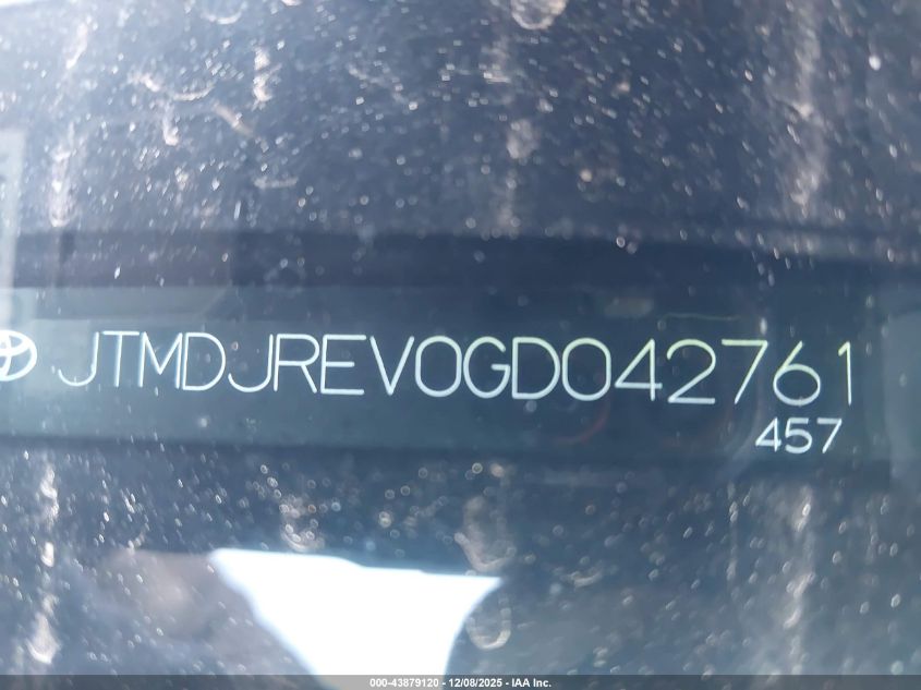 2016 Toyota Rav4 Hybrid Limited VIN: JTMDJREV0GD042761 Lot: 43879120