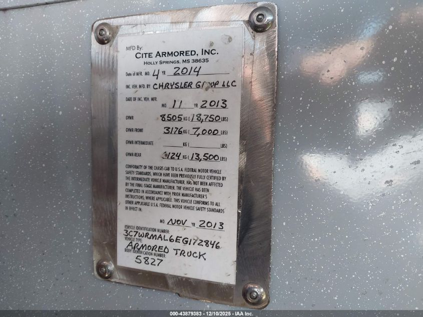 2014 Ram 5500 Chassis Tradesman/Slt VIN: 3C7WRMAL6EG172846 Lot: 43879383