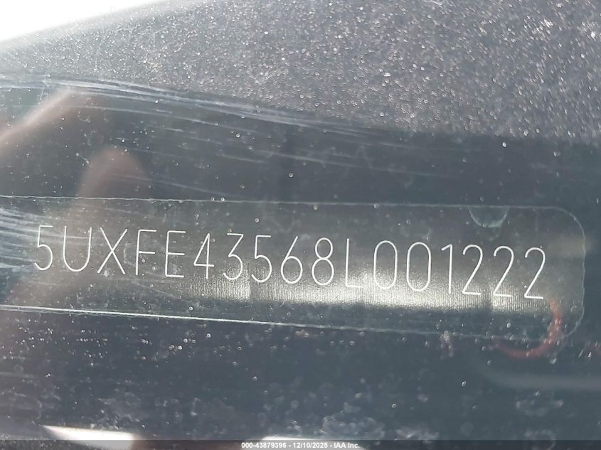 2008 BMW X5 3.0Si VIN: 5UXFE43568L001222 Lot: 43879396