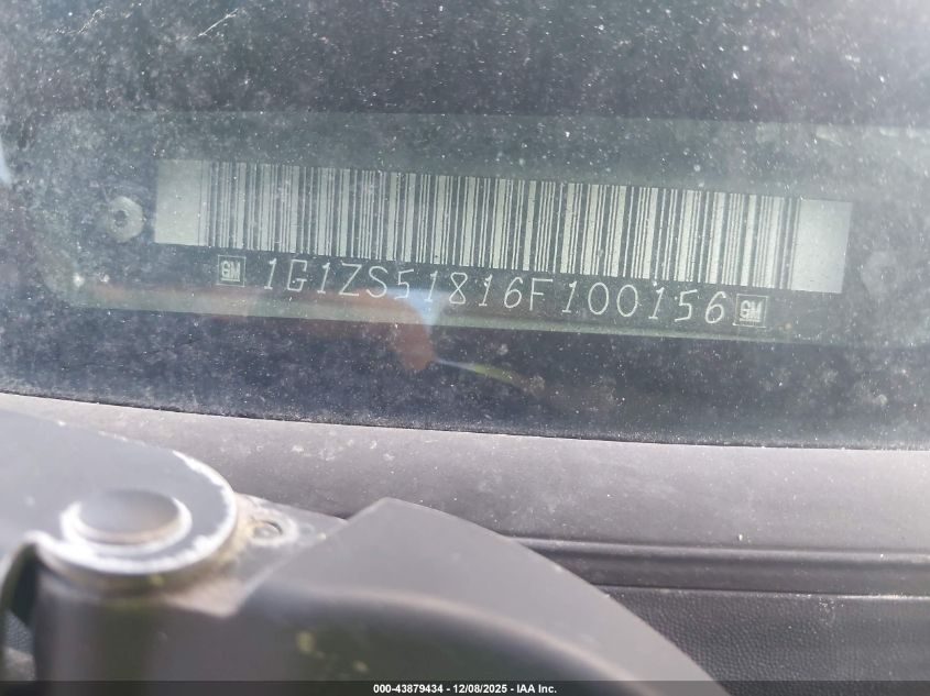 2006 Chevrolet Malibu Ls VIN: 1G1ZS51816F100156 Lot: 43879434