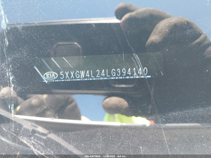 2020 Kia Optima Sx Turbo VIN: 5XXGW4L24LG394140 Lot: 43879540