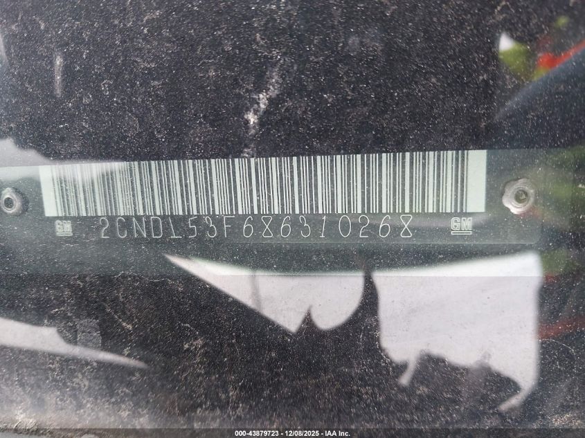 2008 Chevrolet Equinox Lt VIN: 2CNDL53F686310268 Lot: 43879723