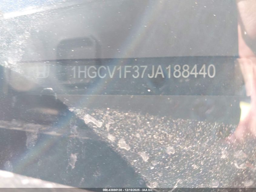 2018 Honda Accord Sport VIN: 1HGCV1F37JA188440 Lot: 43880138