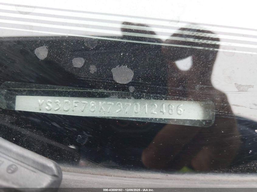 2003 Saab 9-3 Se VIN: YS3DF78K737012486 Lot: 43880163