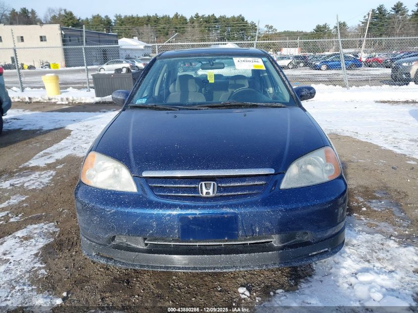 2001 Honda Civic Ex VIN: 1HGES26741L021287 Lot: 43880286