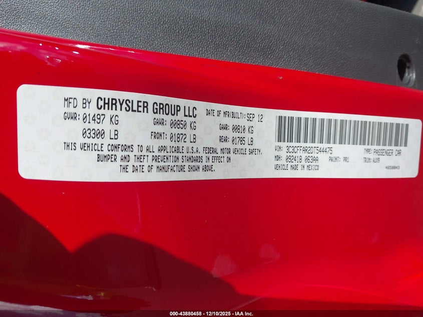 3C3CFFAR2DT544475 2013 FIAT 500 photo no. 9