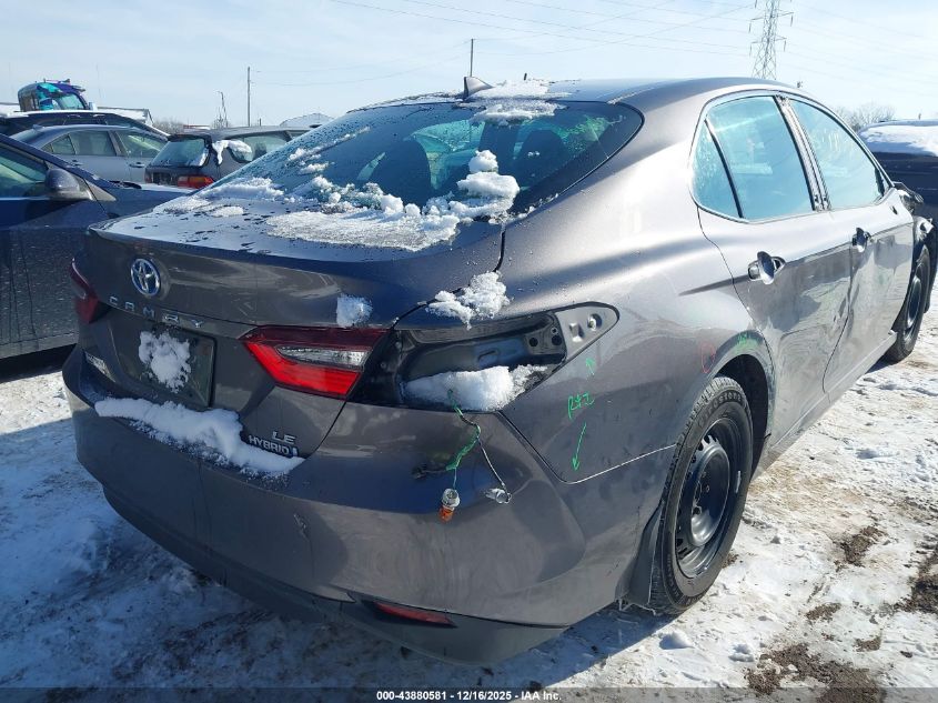 2021 Toyota Camry Le Hybrid VIN: 4T1C31AK8MU558800 Lot: 43880581