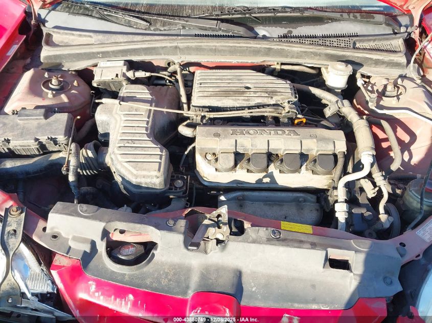 2001 Honda Civic Lx VIN: 1HGEM22591L001972 Lot: 43880749