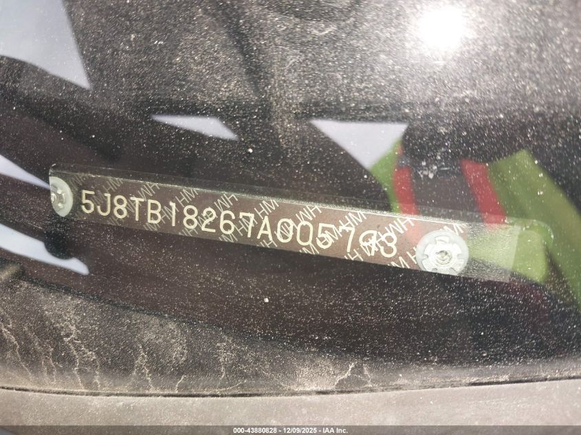 2007 Acura Rdx VIN: 5J8TB18267A005793 Lot: 43880828