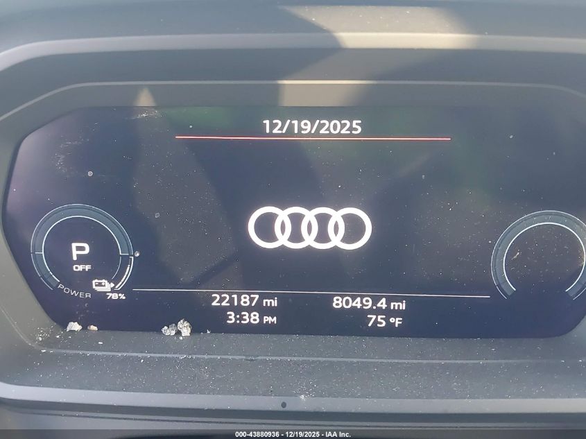 2023 Audi Q4 E-Tron Premium Plus 40 Rwd VIN: WA1BCBFZ0PP062334 Lot: 43880936