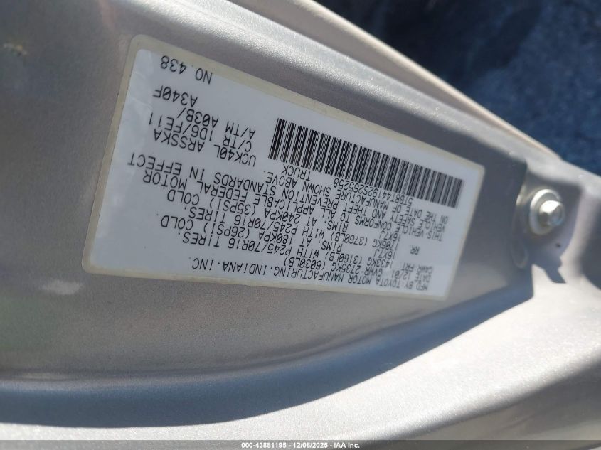 2002 Toyota Tundra Sr5 V8 VIN: 5TBBT44192S265258 Lot: 43881195