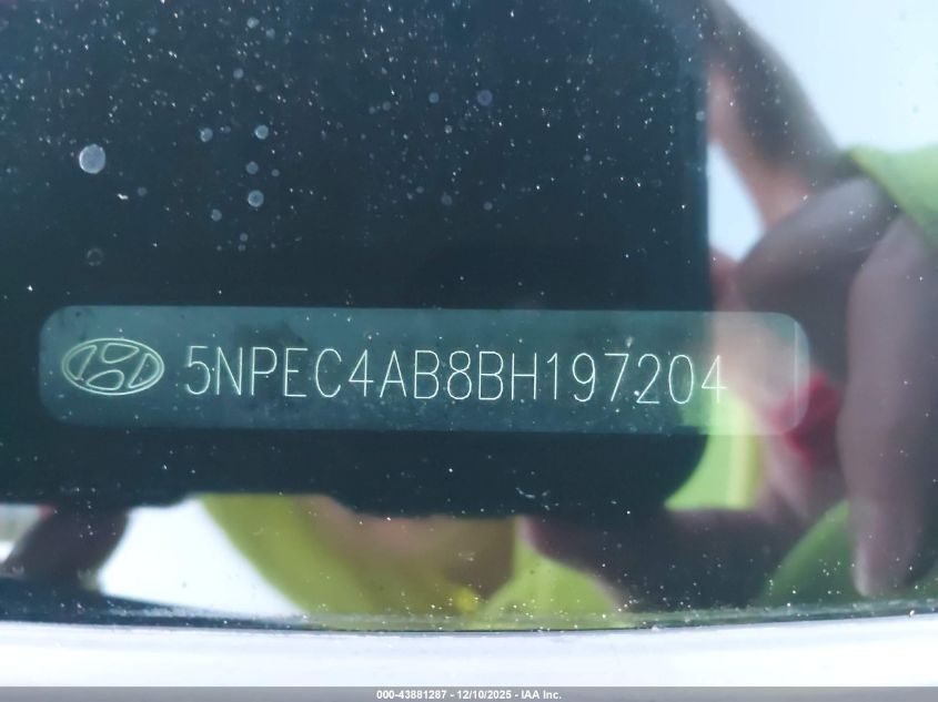 2011 Hyundai Sonata Limited 2.0T VIN: 5NPEC4AB8BH197204 Lot: 43881287