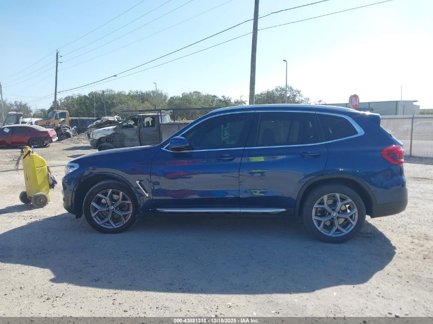 2021 BMW X3 Sdrive30I VIN: 5UXTY3C03M9G68736 Lot: 43881310