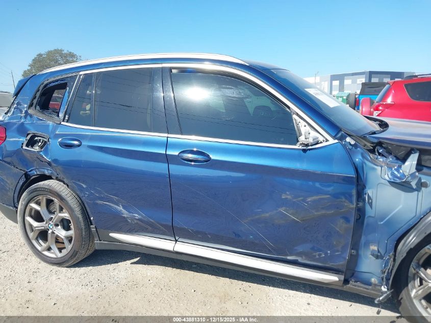 2021 BMW X3 Sdrive30I VIN: 5UXTY3C03M9G68736 Lot: 43881310