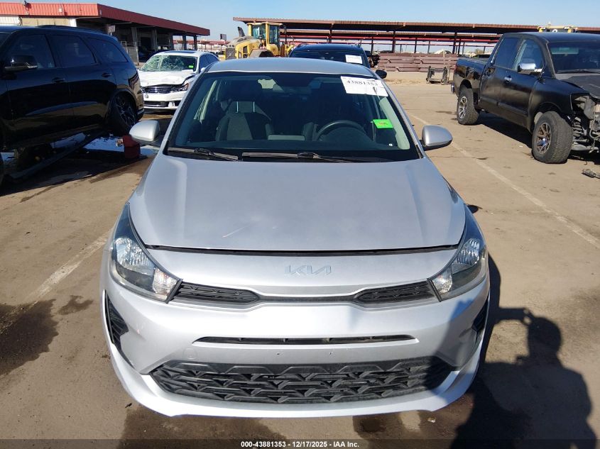 2022 Kia Rio S VIN: 3KPA24AD0NE473998 Lot: 43881353