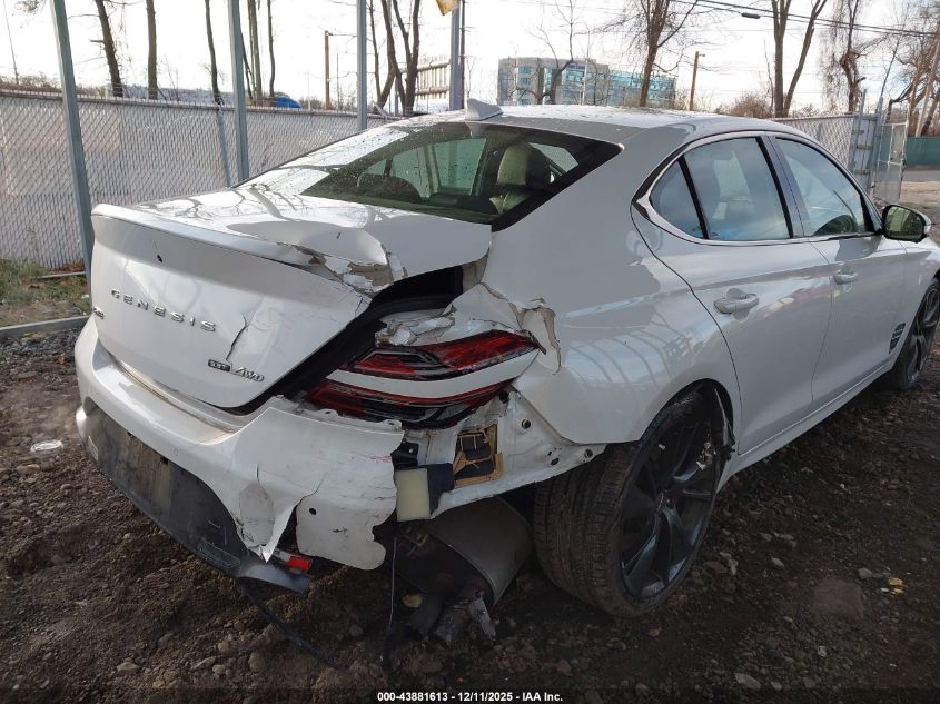 2022 Genesis G70 3.3T Awd VIN: KMTG54TE1NU104125 Lot: 43881613