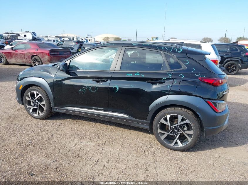 2022 Hyundai Kona Limited VIN: KM8K53A32NU821777 Lot: 43881878