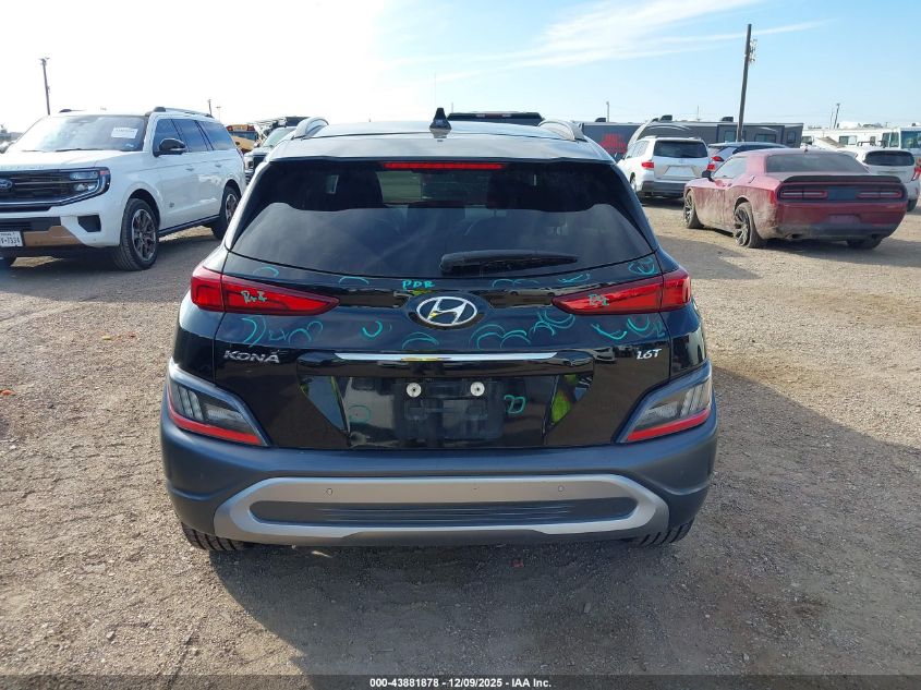 2022 Hyundai Kona Limited VIN: KM8K53A32NU821777 Lot: 43881878