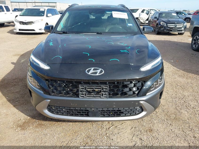 2022 Hyundai Kona Limited VIN: KM8K53A32NU821777 Lot: 43881878