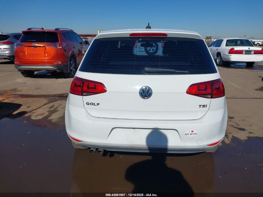 2017 Volkswagen Golf Tsi S 4-Door/Tsi Se 4-Door/Tsi Sel 4-Door/Tsi Wolfsburg Edition 4-Door VIN: 3VW217AU2HM064692 Lot: 43881907