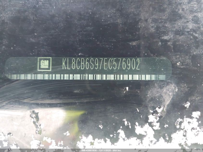 2014 Chevrolet Spark Ls Auto VIN: KL8CB6S97EC576902 Lot: 43881938