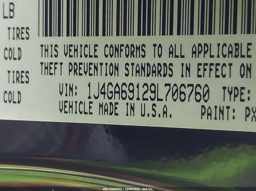 2009 Jeep Wrangler Unlimited Rubicon VIN: 1J4GA69129L706760 Lot: 43882022