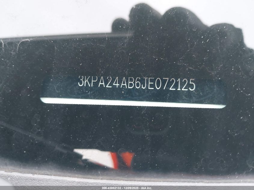 2018 Kia Rio S VIN: 3KPA24AB6JE072125 Lot: 43882132