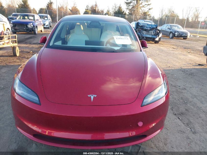 2024 Tesla Model 3 Long Range Dual Motor All-Wheel Drive VIN: 5YJ3E1EB5RF821303 Lot: 43882354