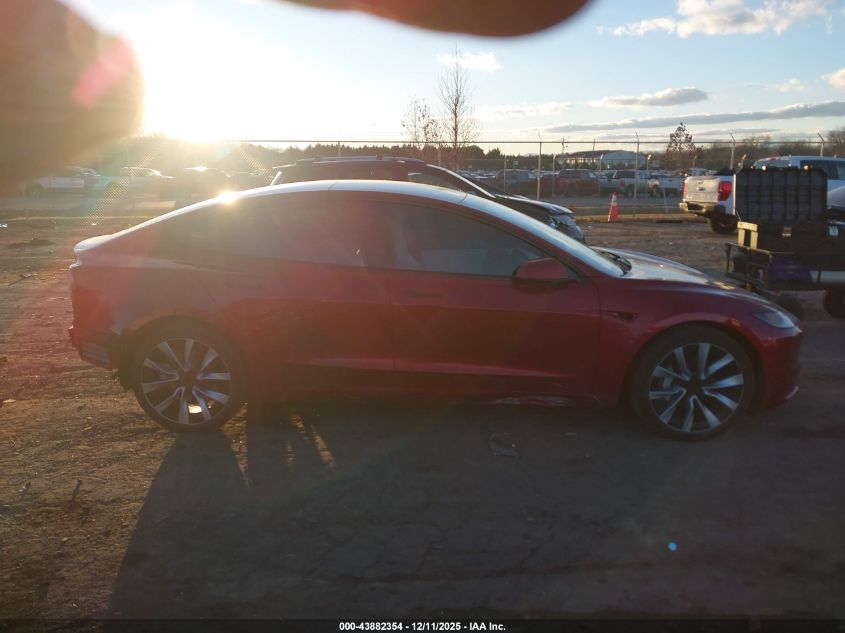 2024 Tesla Model 3 Long Range Dual Motor All-Wheel Drive VIN: 5YJ3E1EB5RF821303 Lot: 43882354